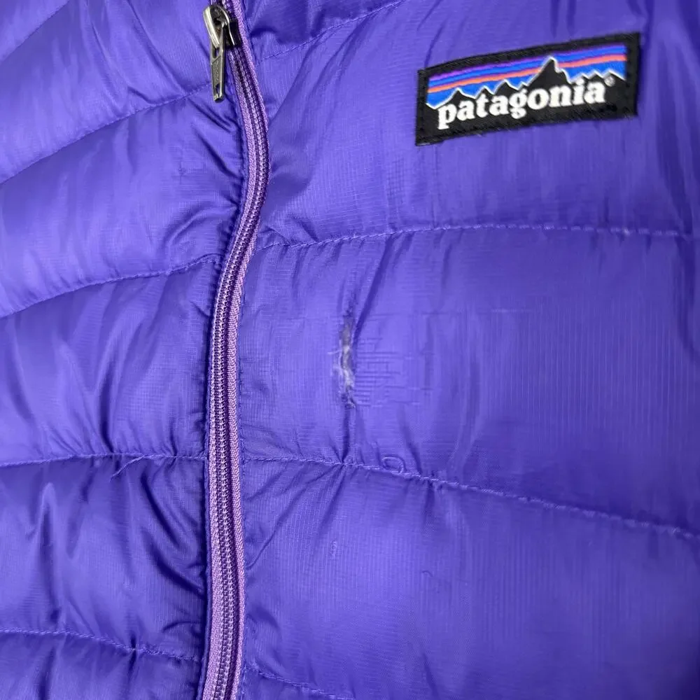 Patagonia Jacket Girls Large 12 Purple Down Sweater Puffer Lightweight